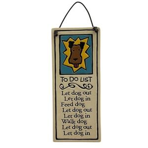 Spooner Creek Dog To-Do List Clay Wall Plaque
